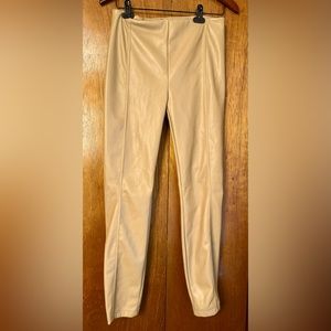 Nicole Miller Faux leather tan/carmel pull on pants size small